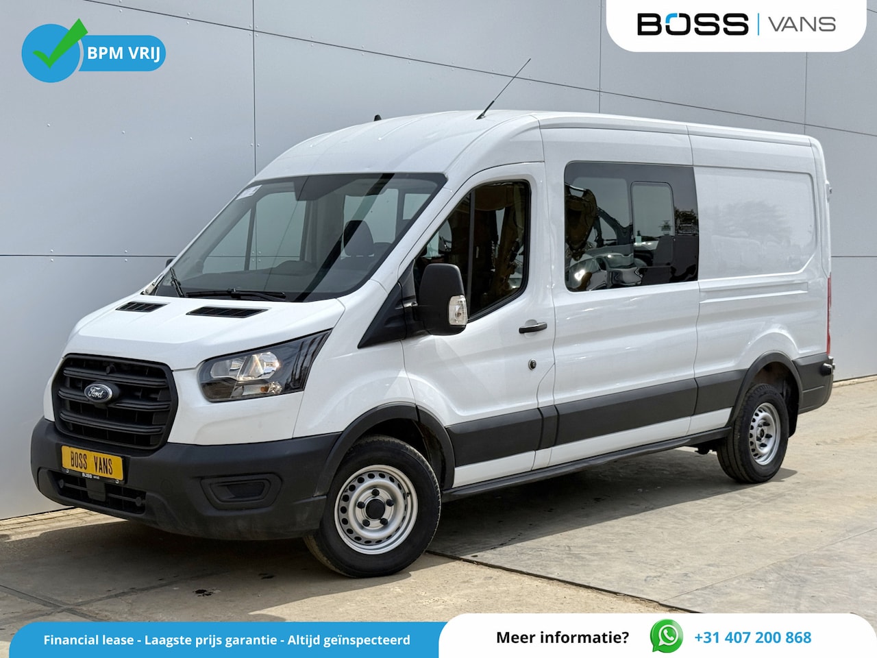 Ford Transit - DC 2.0 TDCI L3H2 130PK 6- persoons Dubbele cabine L3H2 Trekhaak Parkeersensoren voor - AutoWereld.nl