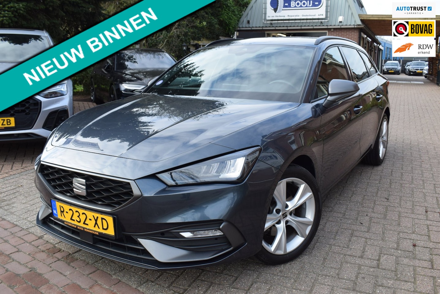 SEAT Leon Sportstourer - 1.5 eTSI FR Business Intense AUTOM/ADAP CRUISE/NAVI/CARPLAY/CLIMA/CAMERA/PDC/KEYLESS/STOEL - AutoWereld.nl