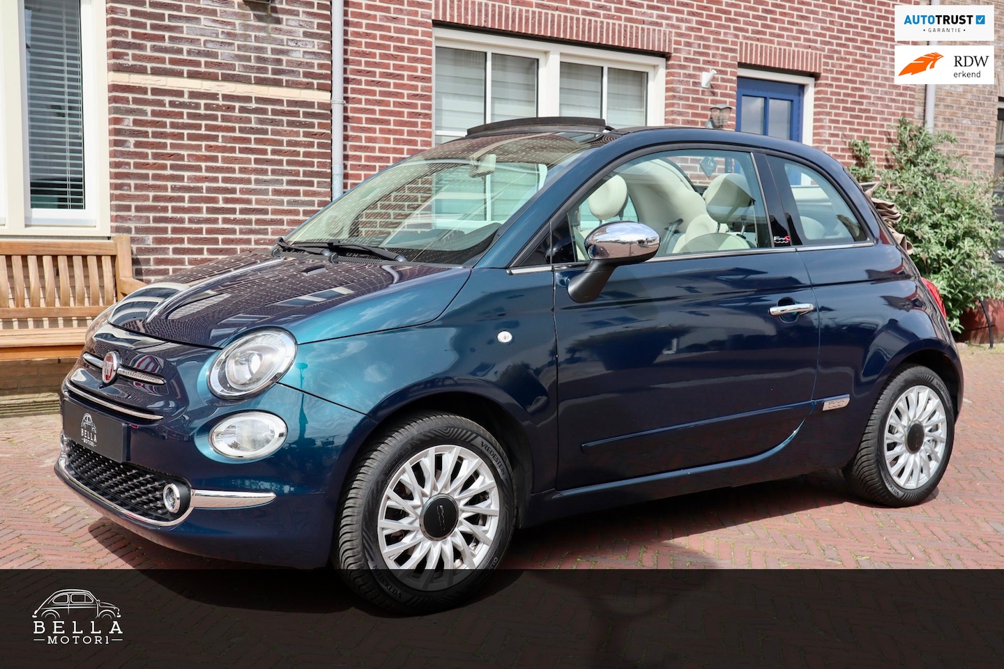 Fiat 500 C - 1.2 Lounge | Cabrio | Navigatie | Parkeersensoren | Lichtmetalen velgen | Chrome pakket | - AutoWereld.nl