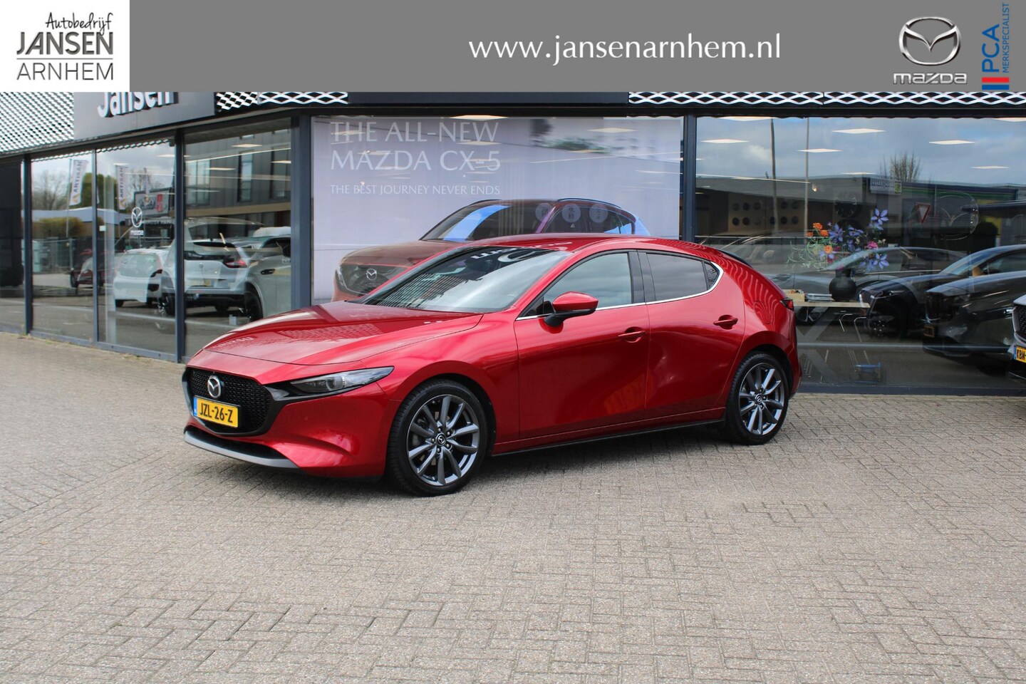 Mazda 3 - HB 2.0 e-SkyActiv-G 122 M Hybrid Luxury , Leder, i-Activesense Pack, 360 Camera, Bose, All - AutoWereld.nl
