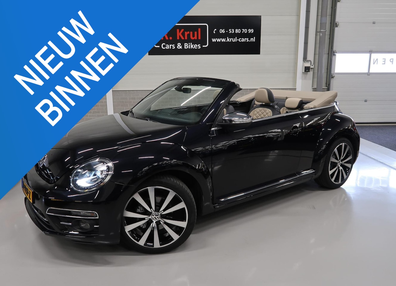 Volkswagen Beetle Cabriolet - 1.4 TSI Exclusive Leer 19 inch Sportvelgen Xenon Fender Navigatie Camera Stoelverwarming P - AutoWereld.nl
