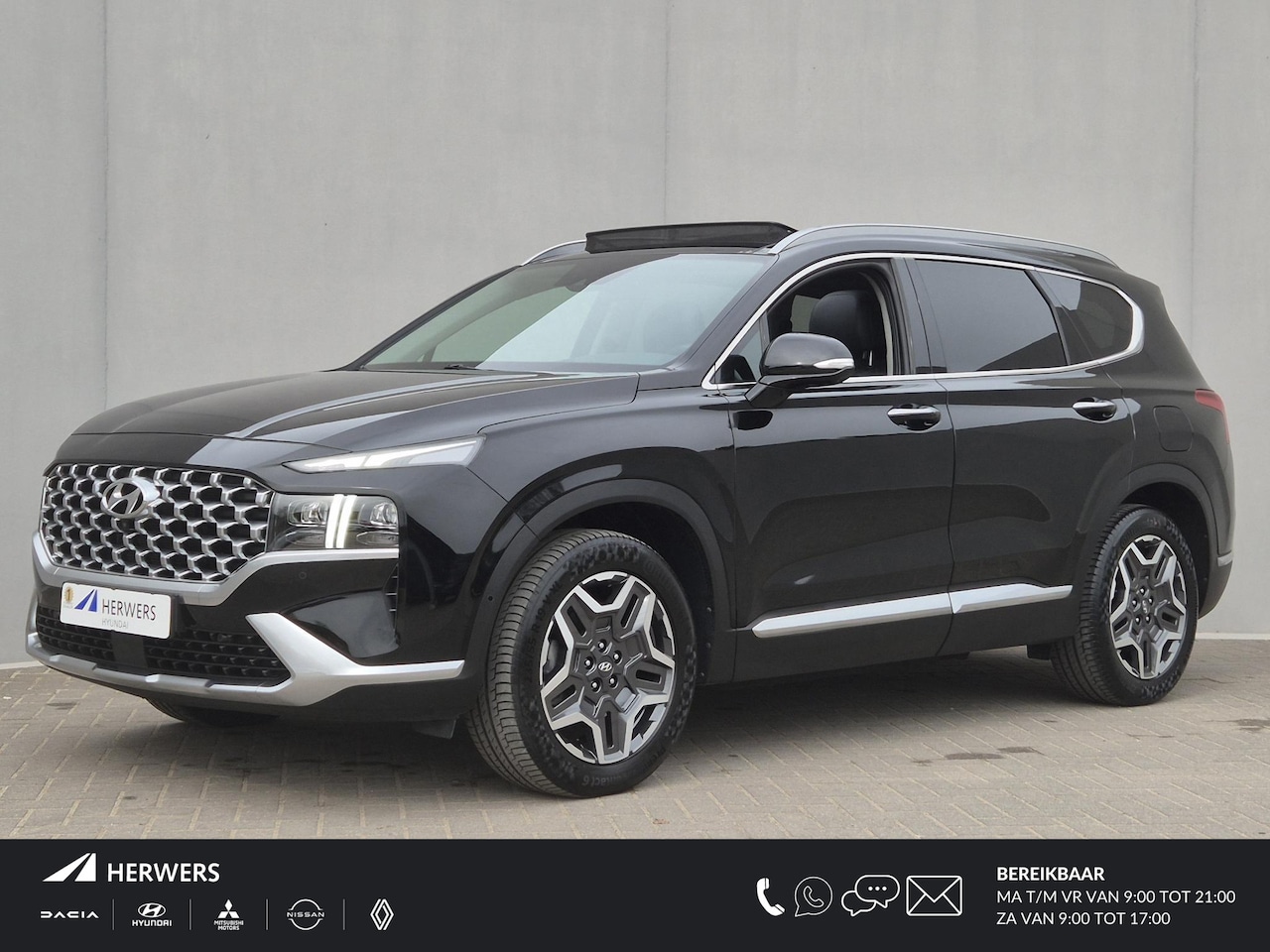 Hyundai Santa Fe - 1.6 T-GDI HEV 4WD Premium Sky / Dealer onderhouden / Glazen schuif- en kanteldak / Head Up - AutoWereld.nl
