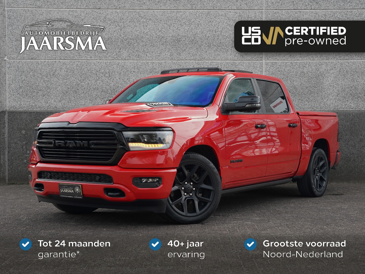 Dodge Ram 1500 - 5.7L V8 4x4 Crew Cab Laramie Night |Luchtvering |Adaptive Cruise |360 graden cam. |Guerril - AutoWereld.nl