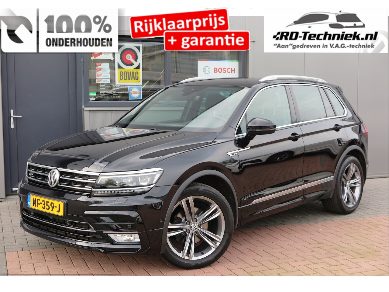 Volkswagen Tiguan - 1.4 TSI 92kw 125pk R-Line Connected Series, Trekhaak afneembaar , Lane assist, Cruise cont - AutoWereld.nl