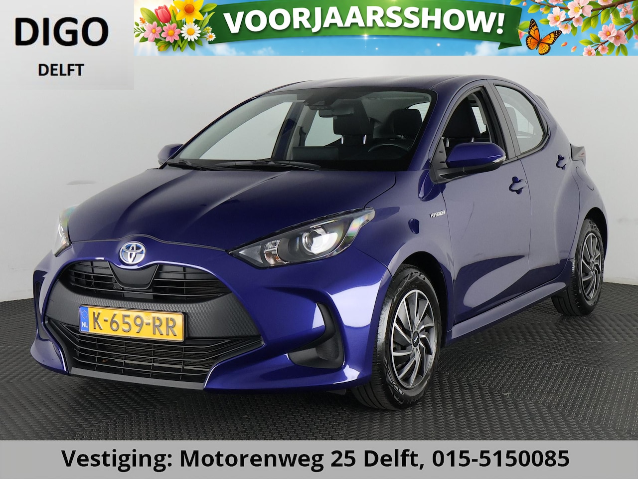 Toyota Yaris - 1.5 HYBRID ACTIVE 1e EIG BLUELINE GARANTIE 2-2031 DEALER AUTO ! CARPLAY NAVIGATIE . SLECHT - AutoWereld.nl