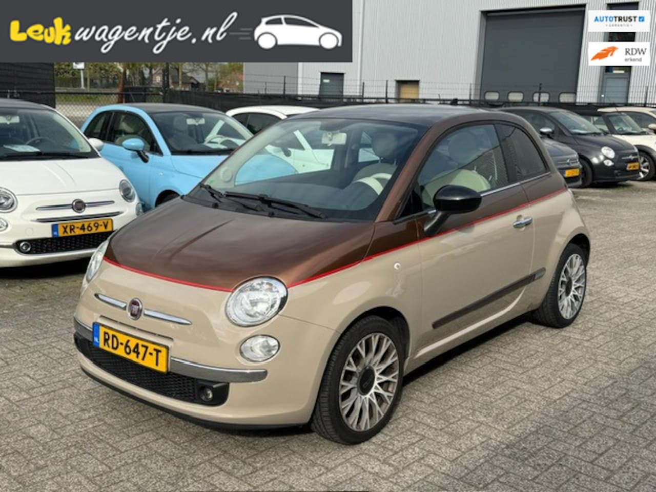 Fiat 500 - 1.2 Lounge *uniek tweekleurig *pano *airco *16” - AutoWereld.nl