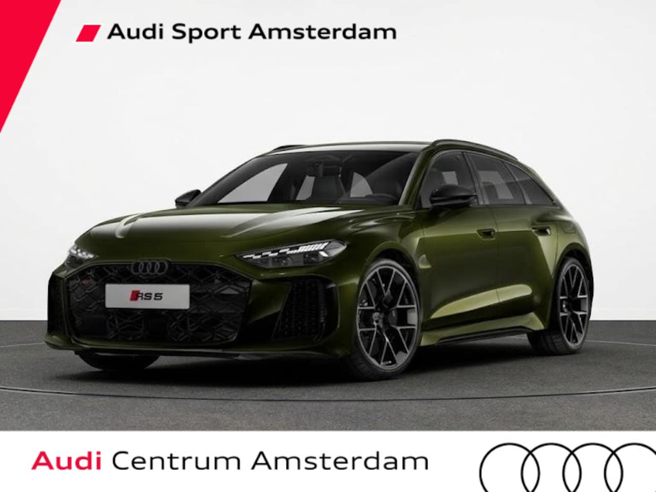 Audi RS5 - Avant e-hybrid 470 kW 639 pk | Audi Sportpakket | Dark Olive Porsche kleur | Panorama-glas - AutoWereld.nl