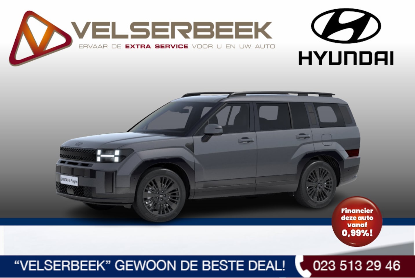 Hyundai Santa Fe - 1.6 T-GDI PHEV Black Line 4WD 7p. **NIEUW**DIRECT RIJDEN** - AutoWereld.nl