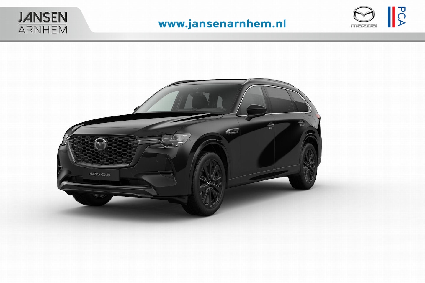 Mazda CX-80 - Homura Plus - Zwart Nappa Leder | 12,3-inch TFT-kleurendisplay met bediening via centrale - AutoWereld.nl