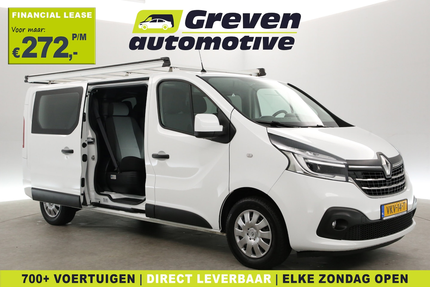 Renault Trafic - 2.0 dCi T29 L2H1 | DC | 6-Zits | Airco | Cruise | Navi | Trekhaak | Imperiaal | Parkeersen - AutoWereld.nl