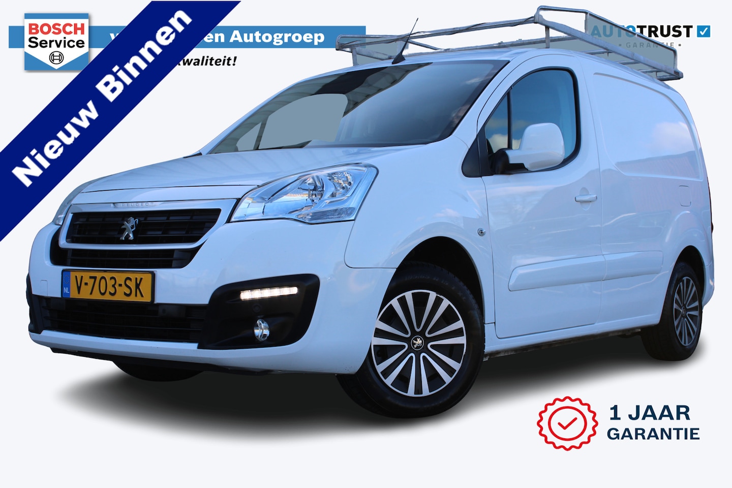 Peugeot Partner - 120 1.6 BlueHDi 75 L1 Premium Pack | Incl. 12 maanden garantie | RVS imperiaal | Airco | C - AutoWereld.nl