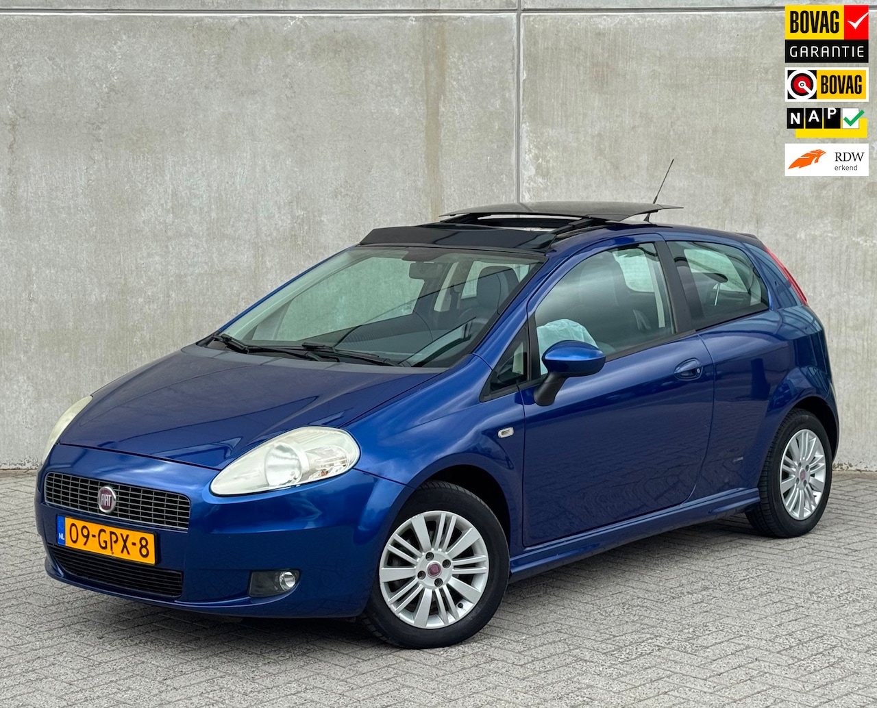 Fiat Grande Punto - 1.4 3DR 2008 Blauw PANORAMADAK|NAP|1E EIG. - AutoWereld.nl