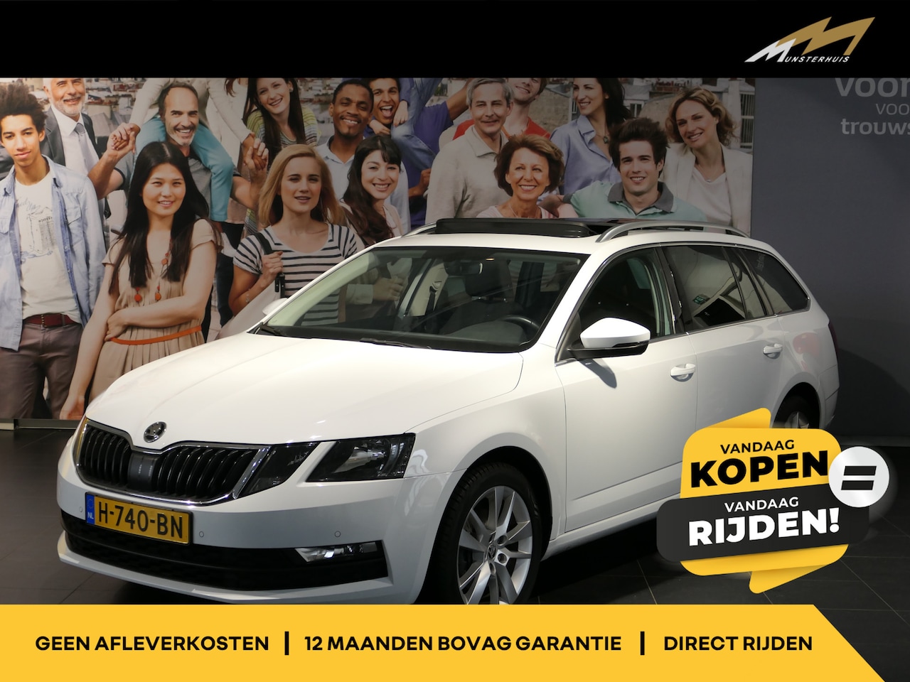 Skoda Octavia Combi - 1.5 TSI Greentech Ambition Business - Elektrisch glazen panorama-dak - Sensor v+a - 17" lm - AutoWereld.nl