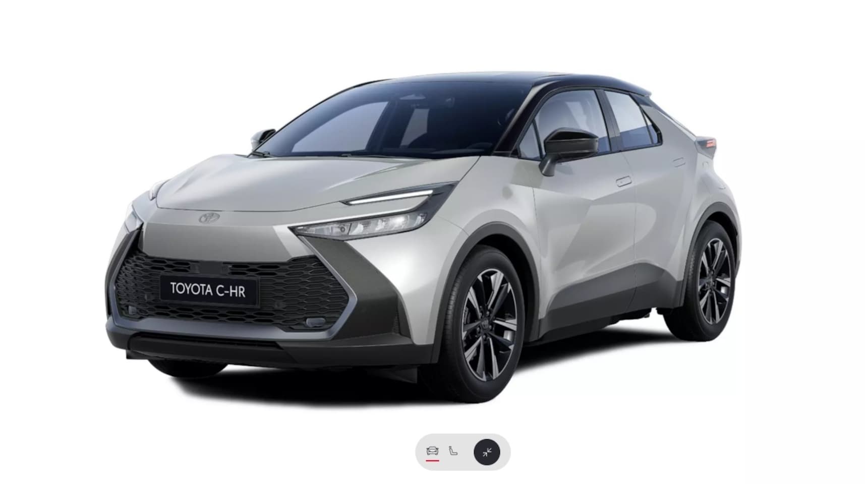 Toyota C-HR - 2.0 High Power PHEV 223pk CVT Dynamic/ Silver met zwart dak/ Apple Carplay/ Keyless entry/ - AutoWereld.nl