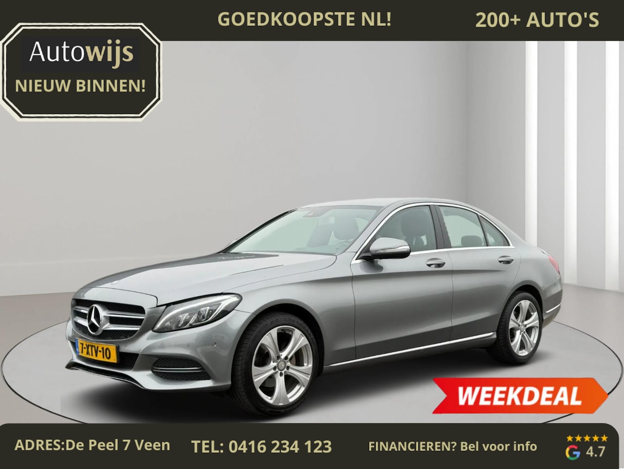 Mercedes-Benz C-klasse - 180 Lease Edition|NAVI|LM-VELG|LED|NL AUTO - AutoWereld.nl