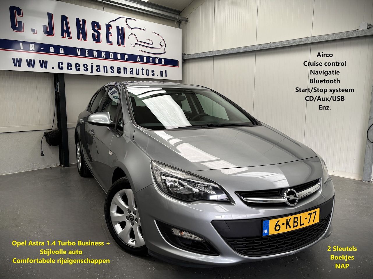 Opel Astra - 1.4 Turbo Business + Volle auto! | Airco | Bluetooth telefoonvoorbereiding | Cruise contro - AutoWereld.nl