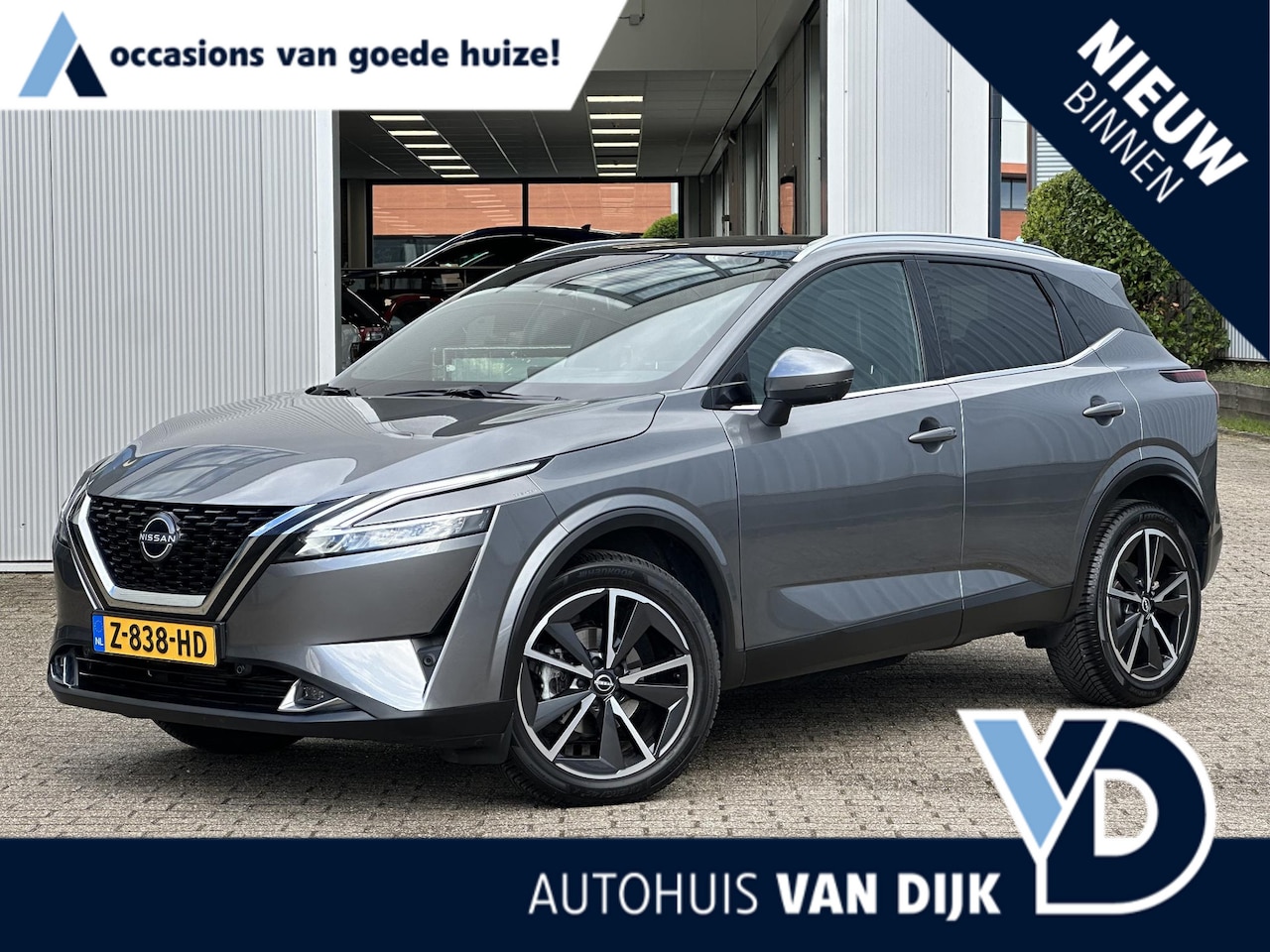 Nissan Qashqai - 1.3 MHEV Xtronic Tekna | Head-Up/Stoel-/Stuur-/Voorruitverw./Elektr.Stoelverst./Pano-Dak/H - AutoWereld.nl