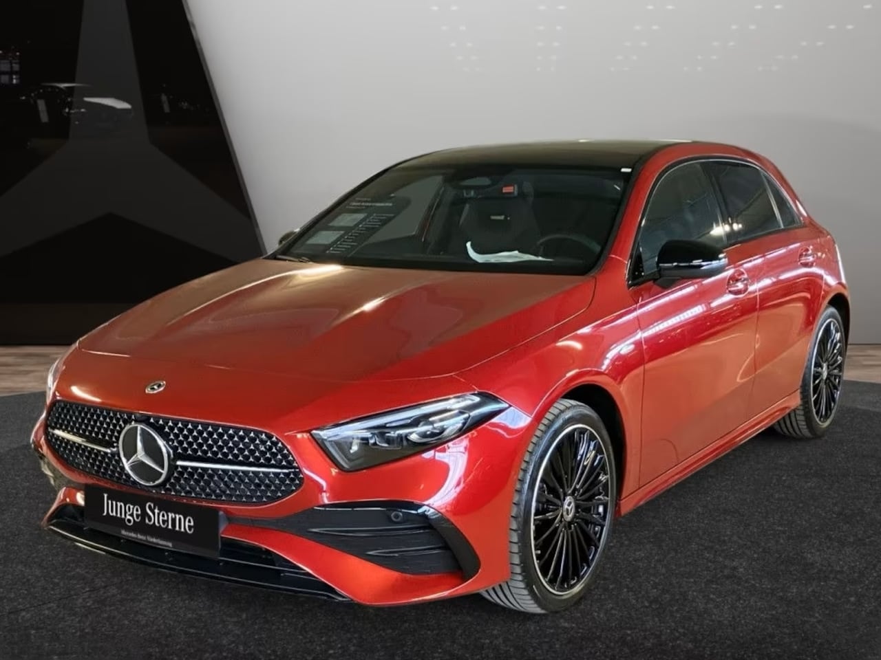 Mercedes-Benz A-klasse - 250e AMG ** DESIGNO ROT ** NIGHT, PANORAMA, BURMESTER, 2-Zone CLIMA, 19-inch LMV,  ** 1e E - AutoWereld.nl