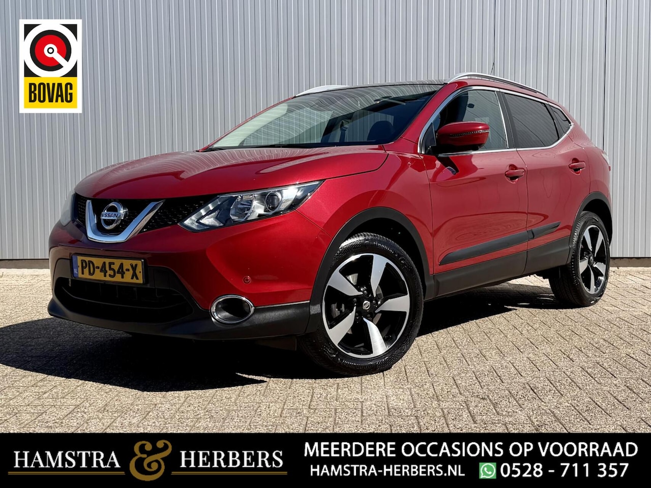 Nissan Qashqai - 1.2 Tekna rood, automaat, trekhaak - AutoWereld.nl