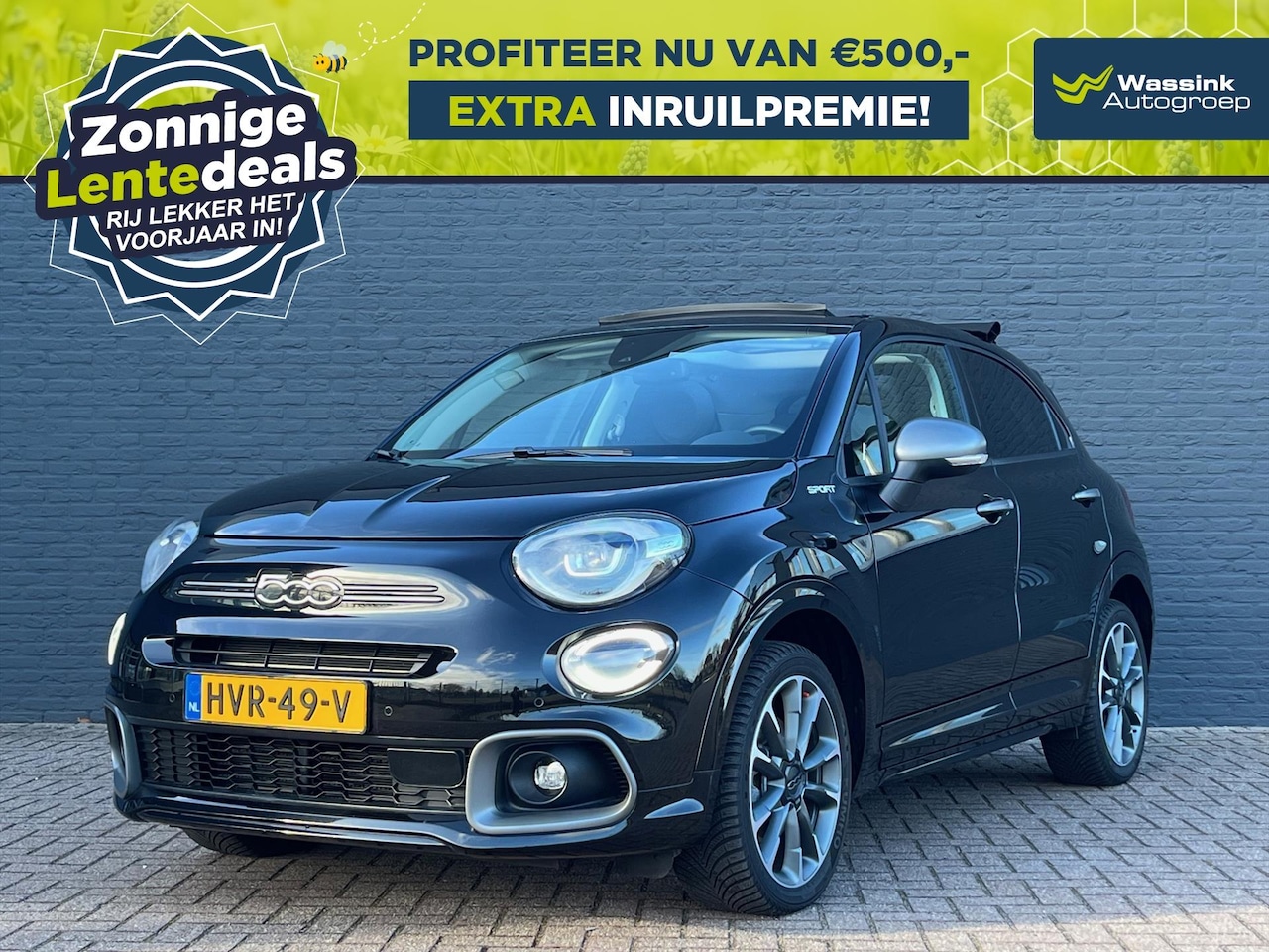 Fiat 500 X - 1.5 Hybrid 130pk Automaat Sport Cabriolet I LENTESALE I Open dak | luxe uitrusting | Alcan - AutoWereld.nl