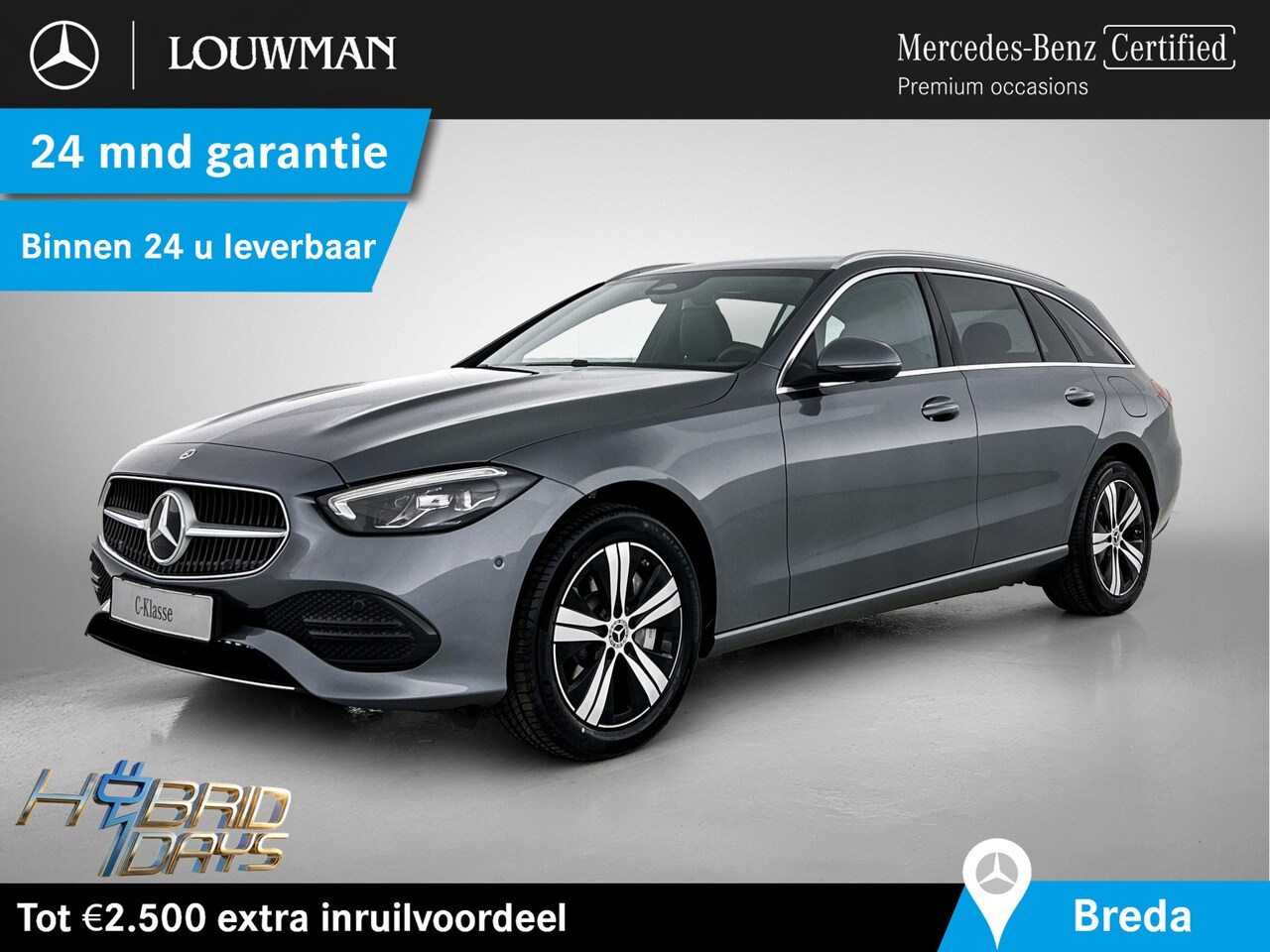 Mercedes-Benz C-klasse Estate - 300 e Business Solution |  Trekhaak | Warmtewerend, donkergetint glas | Antidiefstalpakket - AutoWereld.nl