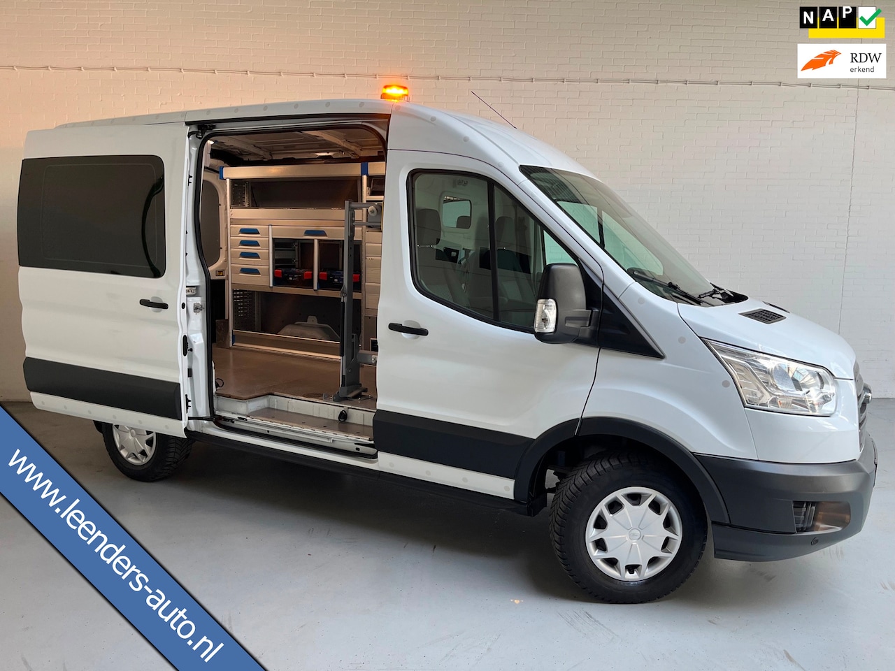 Ford Transit - Servicewagen 2.0 TDCI 130pk euro6 L2H2 Trend Sortimo Inrichting Victron v230 Standkachel T - AutoWereld.nl