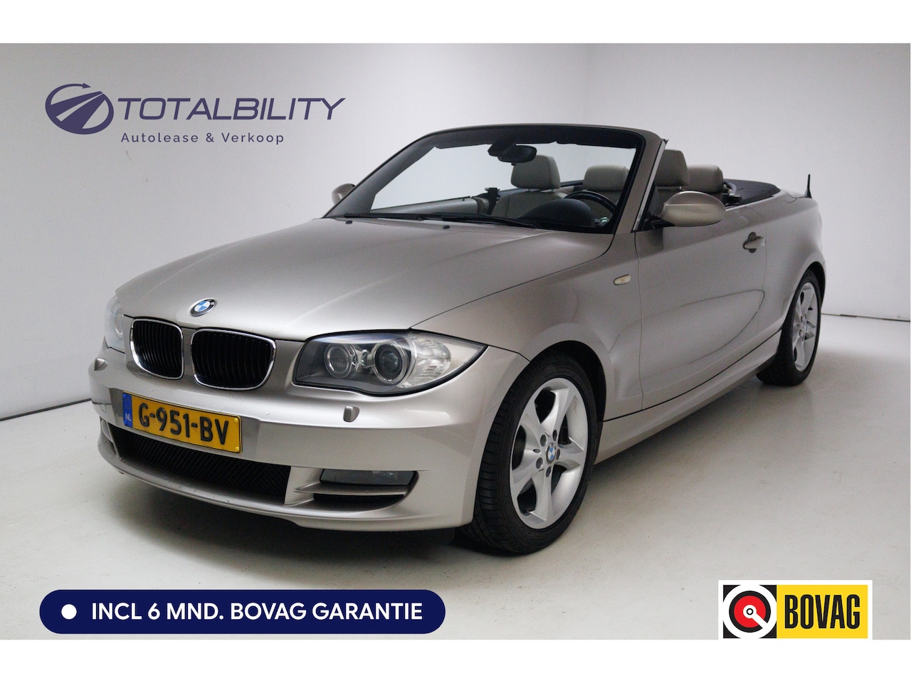 BMW 1-serie Cabrio - 125i High Executive 218 PK 6 cilinder | Keyless | Xenon | Stoelverwarming| Navigatie | Lee - AutoWereld.nl