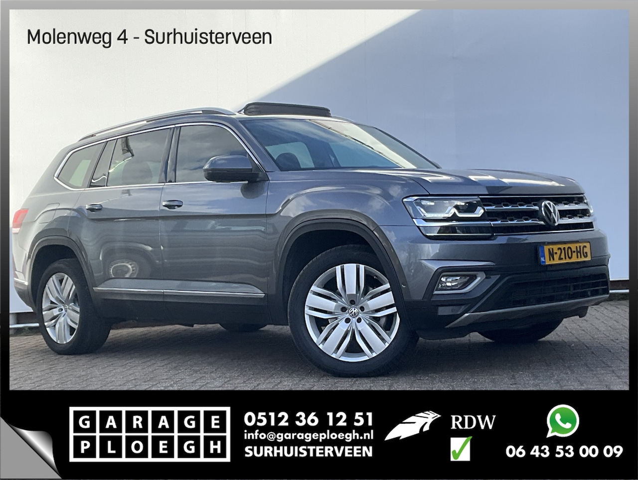 Volkswagen Atlas - 3.6 VR6 277pk 7-Pers Pano Memory Stoelverw+Ventilatie 360° Leer BOMVOL! - AutoWereld.nl