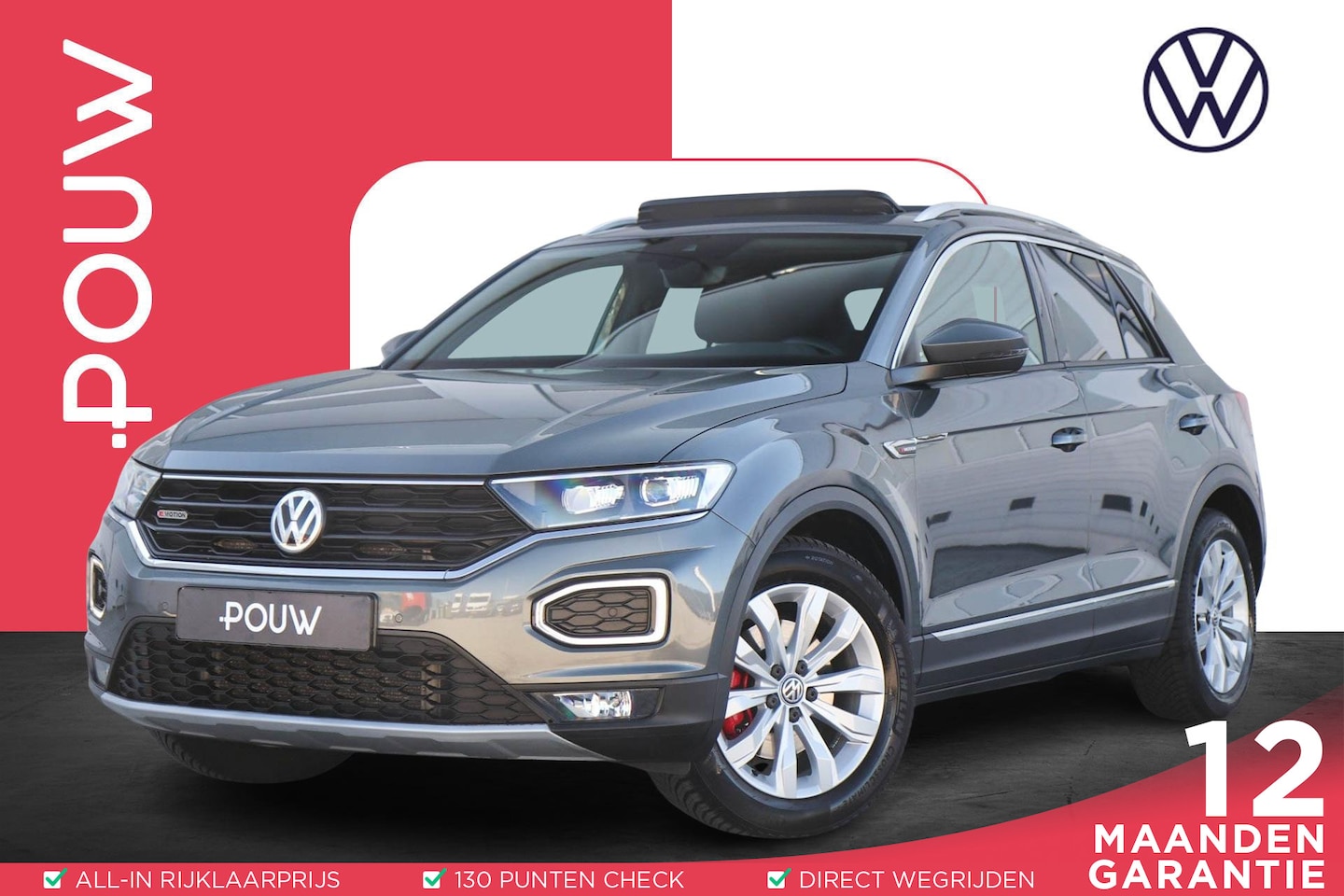 Volkswagen T-Roc - 2.0 TSI 190pk DSG 4Motion Sport | Panoramadak | Trekhaak | Achteruitrijcamera | Stoelverwa - AutoWereld.nl