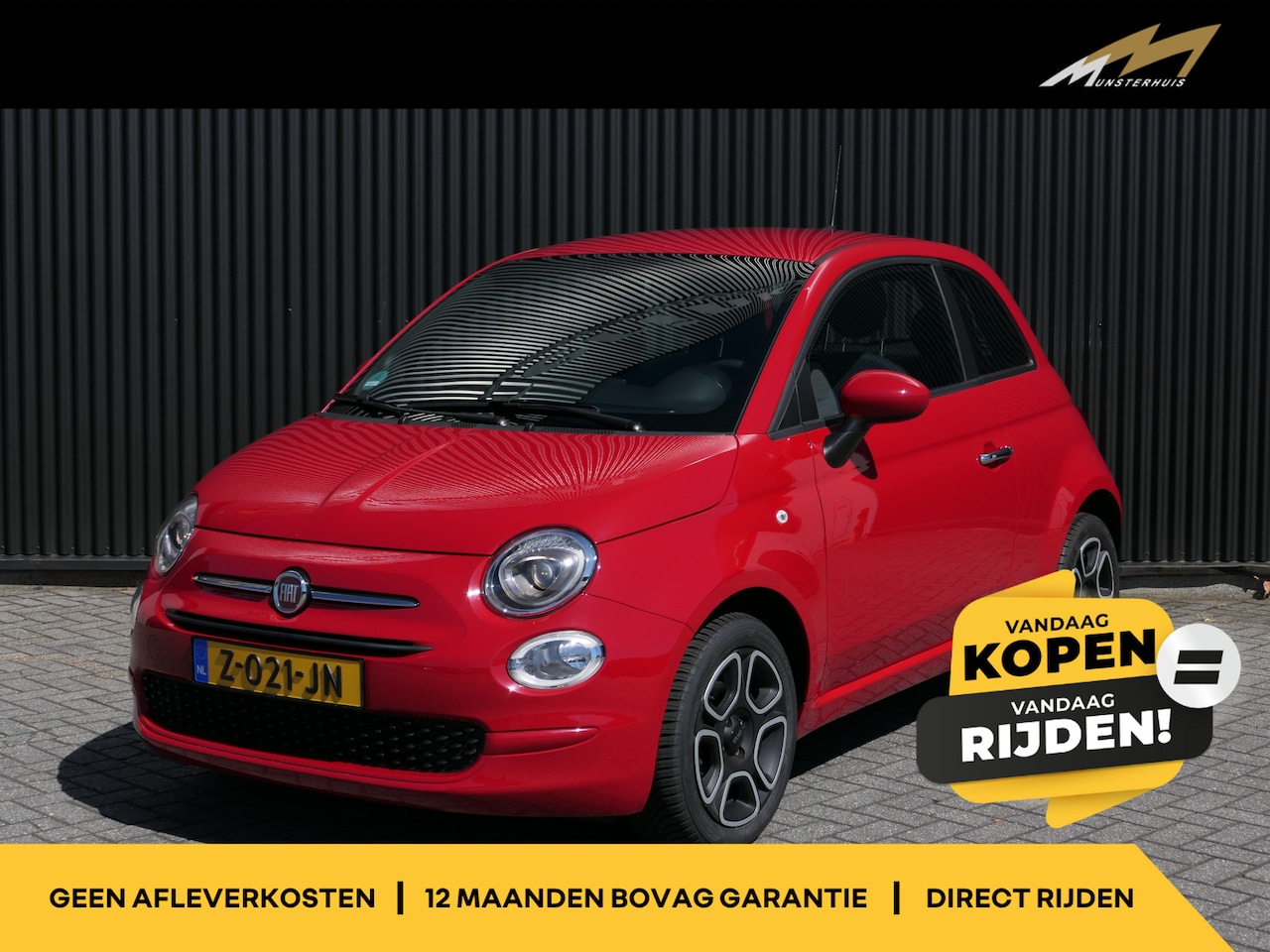 Fiat 500 - 1.0 Hybrid Club - Occasion Lease vanaf €339 p/m - Super nette auto! - Lage km-stand! - Cru - AutoWereld.nl
