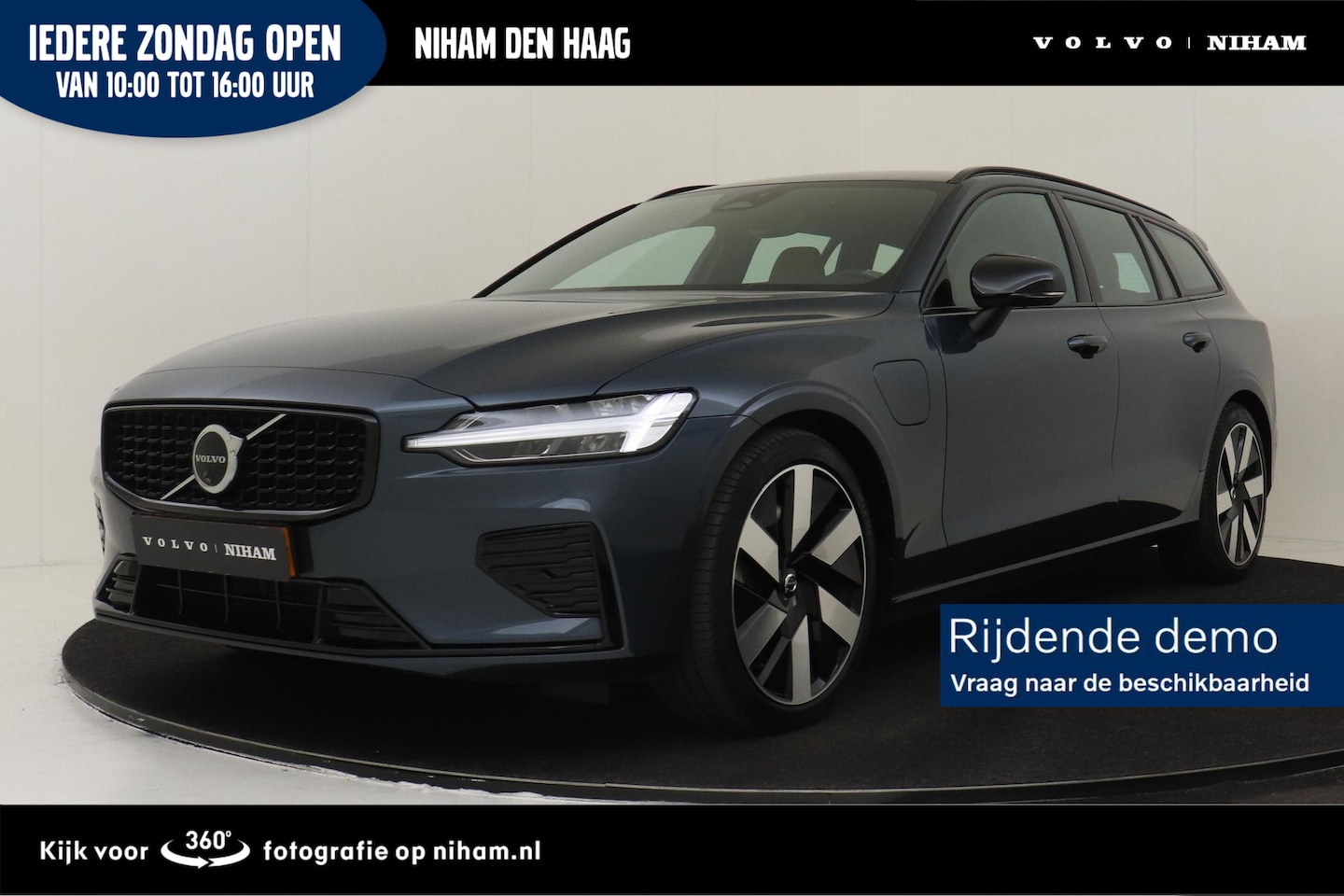 Volvo V60 - T6 PLUG-IN HYBRID AWD PLUS DARK -GEVENT.LEDER|360°CAM|ADAP.CRUISE|KEYLESS|VERW.VOORRUIT|19 - AutoWereld.nl