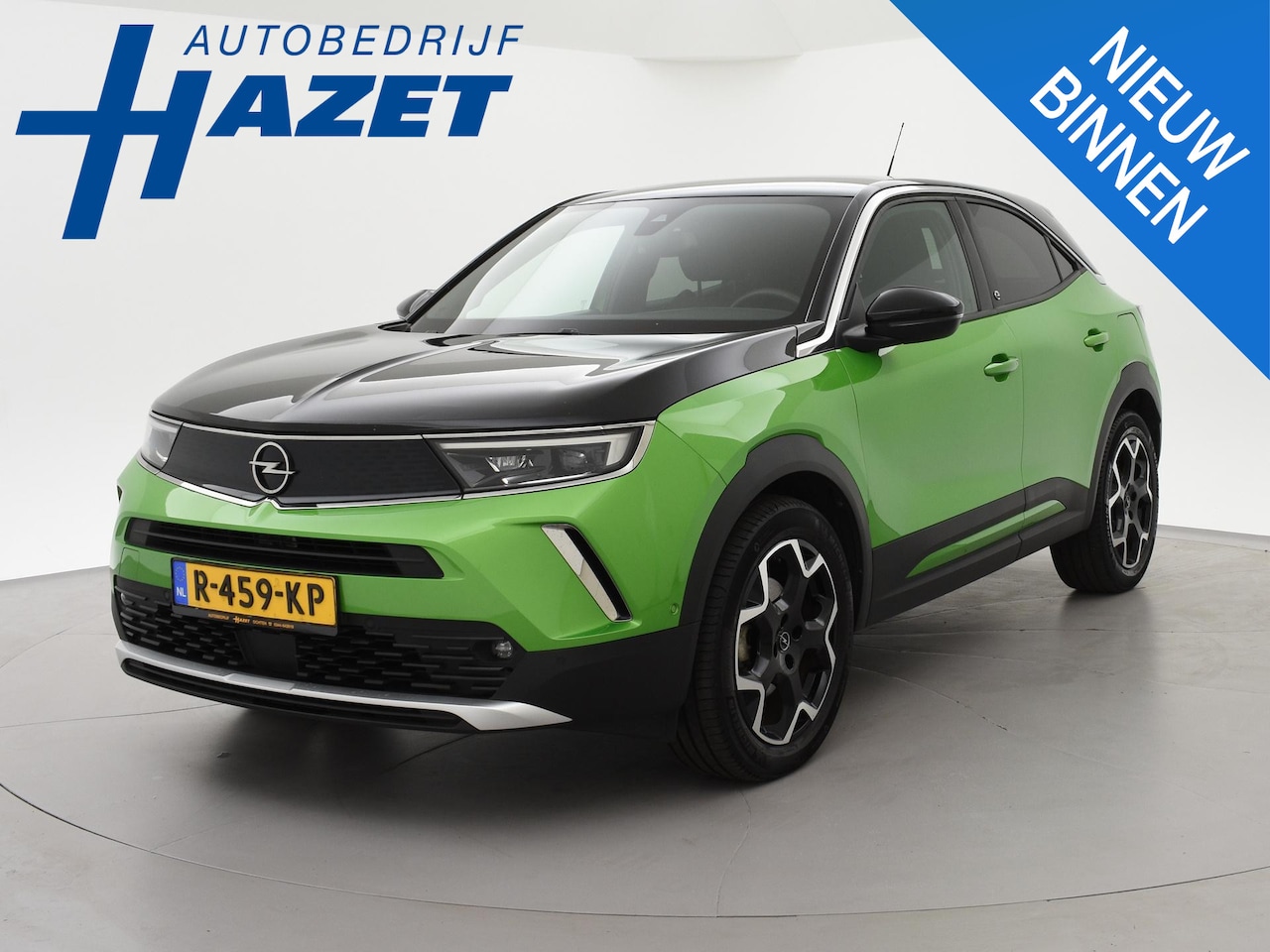 Opel Mokka-e - ULTIMATE 50 KWH TWO TONE 94% SOH + LEDER/ALCANTARA | STOEL/STUURVERW. | 18 INCH | MATCHA G - AutoWereld.nl