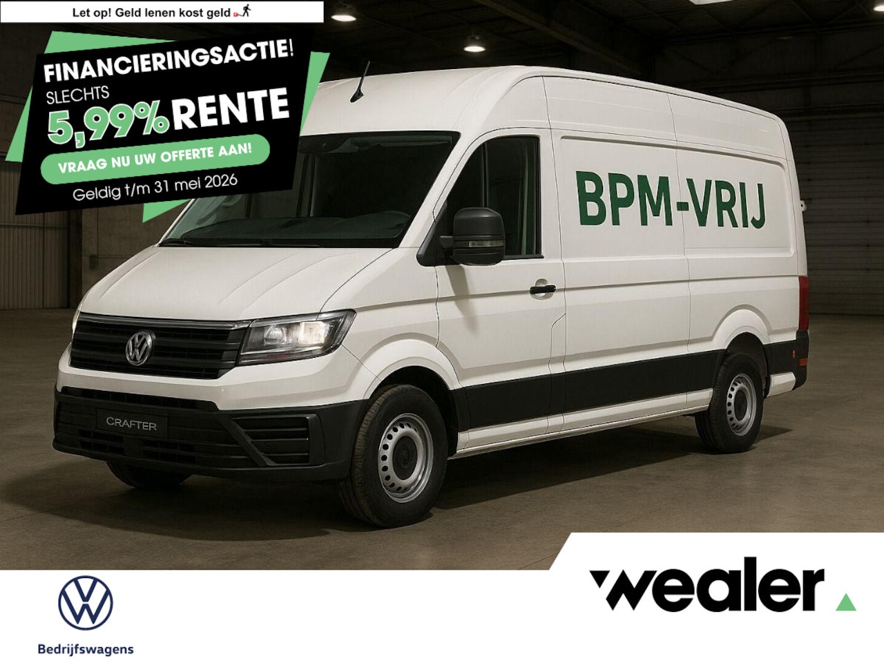 Volkswagen Crafter - Bedrijfswagens Trendline L3 2.0 TDI EU6 103 kW (140 pk) GVW 3.5T WB 3640 MM 6 versn. Hand - AutoWereld.nl