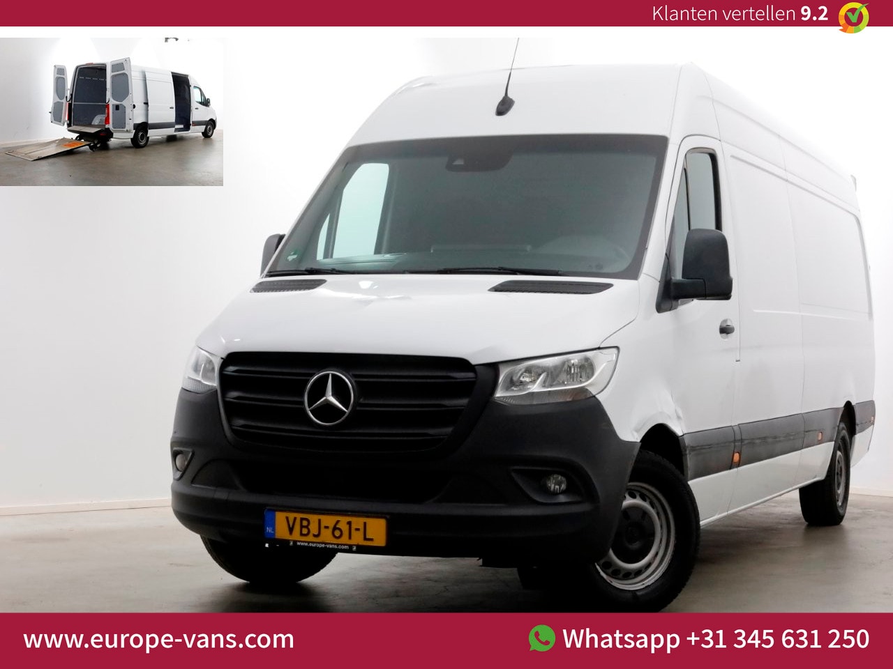 Mercedes-Benz Sprinter - 314 CDI 143pk E6 7G Automaat L3H2 Maxi EasyAcces Laadklep 500kg 09-2018 - AutoWereld.nl
