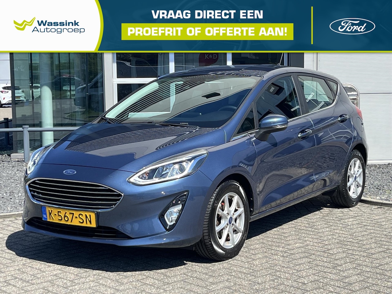 Ford Fiesta - 1.0 EcoBoost 100pk 5dr Titanium | Navigatie By app | Licht metalen velgen | Airco | - AutoWereld.nl