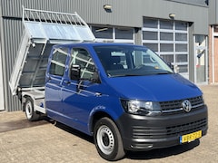 Volkswagen Transporter - 2.0 TDI L2H1 DC Euro 6 Kipper open laadbak Airco trekhaak 2200kg trekgewicht 1e eigenaar D