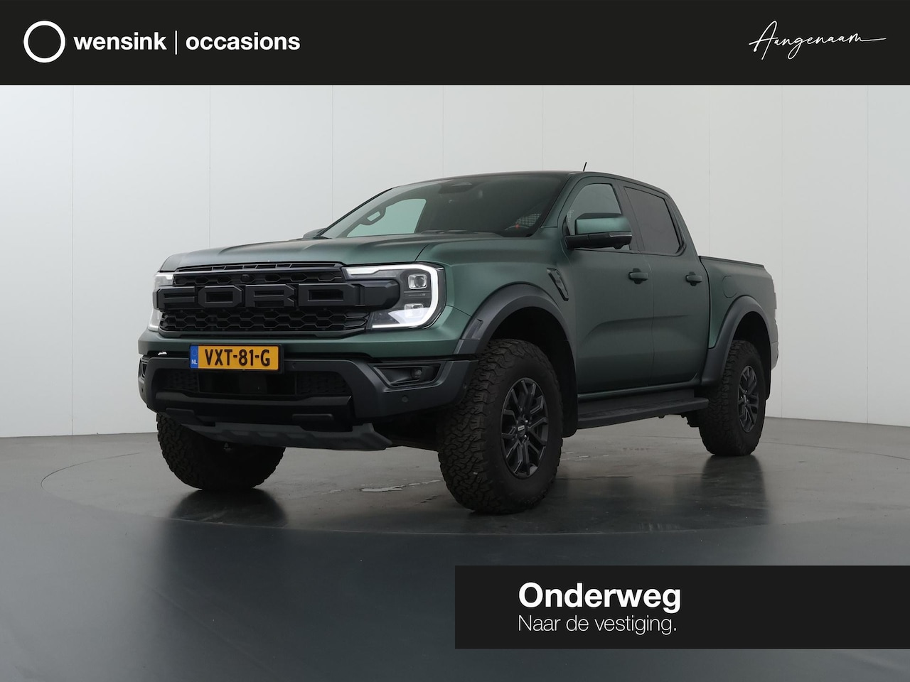 Ford Ranger - 3.0 ECOBOOST | AUT. | DOUBLE CAB | RAPTOR | WRAP DARK GREEN MET. | LEDEREN BEKLKEDING | FO - AutoWereld.nl