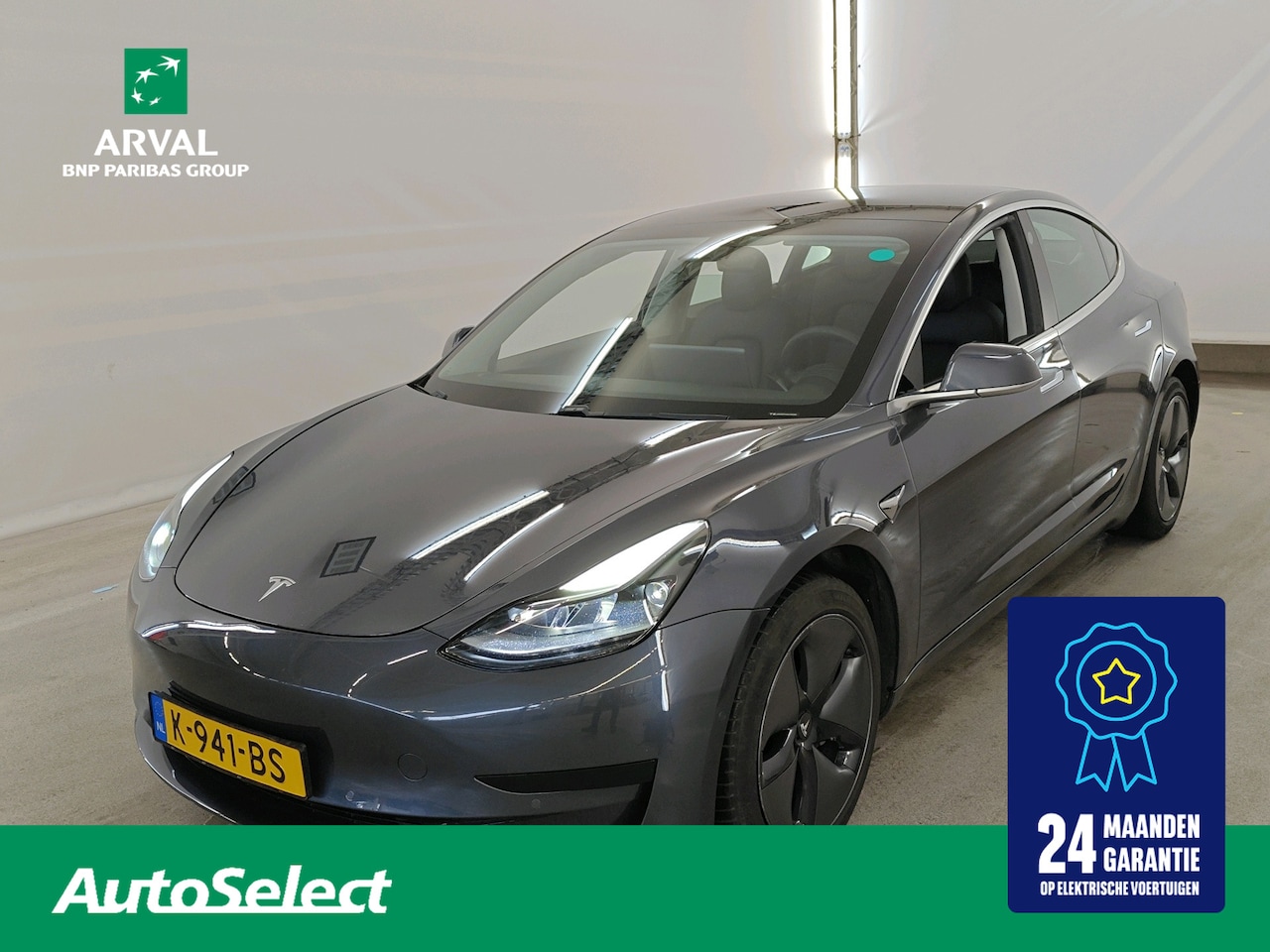Tesla Model 3 - 60 kWh 238pk Standard RWD Plus | SOH 89% | 18" Velgen | Midnight Silver metallic | Black I - AutoWereld.nl