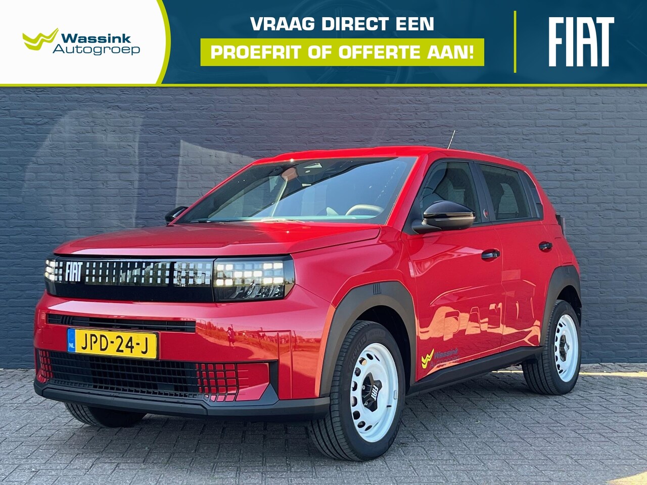 Fiat Grande Panda - 44kWh 113pk Red | Sensoren Achter | Cruise Control | CarPlay | RED uitvoering | LED | - AutoWereld.nl