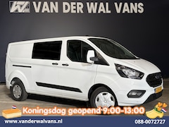 Ford Transit Custom - 2.0 TDCI 131pk L2H1 Dubbele Cabine Euro6 Airco | 6-Zits | Cruisecontrol | 2550kg Trekhaak