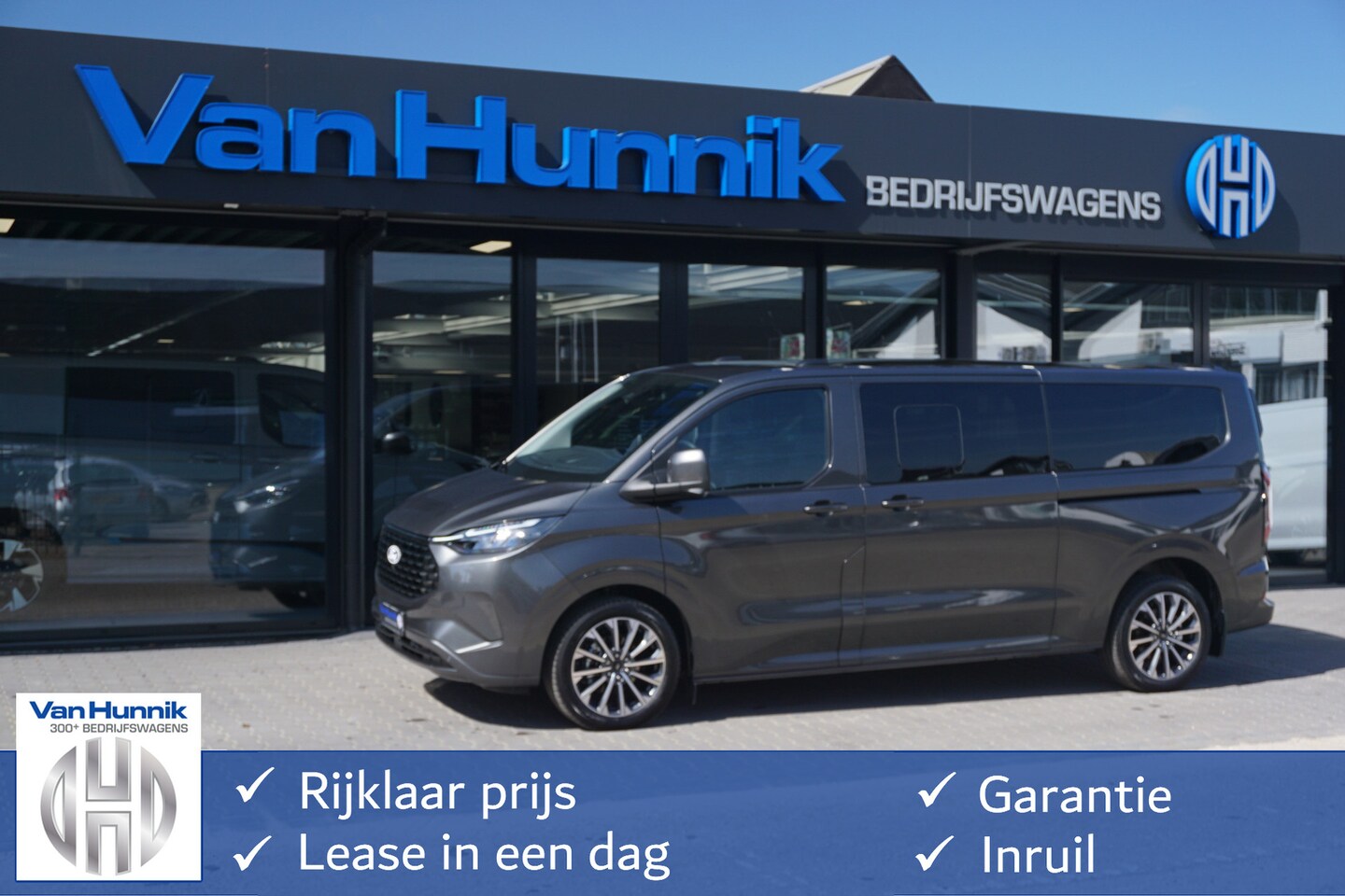 Ford Transit Custom Tourneo - 320L 2.5 PHEV 233PK Titanium X PRIJS INCL. BPM Luxe 8 Zits, Leder, 19" LM, Pano, Trekhaak! - AutoWereld.nl