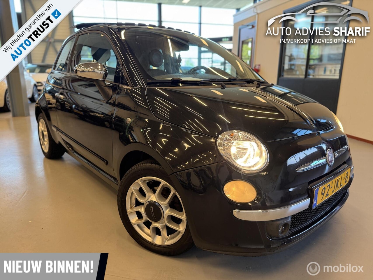 Fiat 500 - 1.2 Lounge Automaat|Pano|ParkeerSensoren|Carplay| - AutoWereld.nl