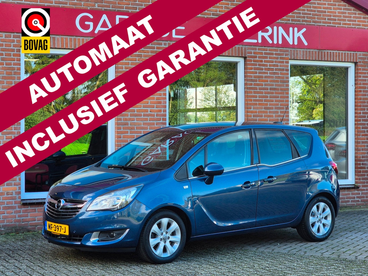 Opel Meriva - 1.4 Turbo Blitz 140PK 5drs AUTOMAAT clima, cruise, navi, pdc, lmv, trekhaak - AutoWereld.nl