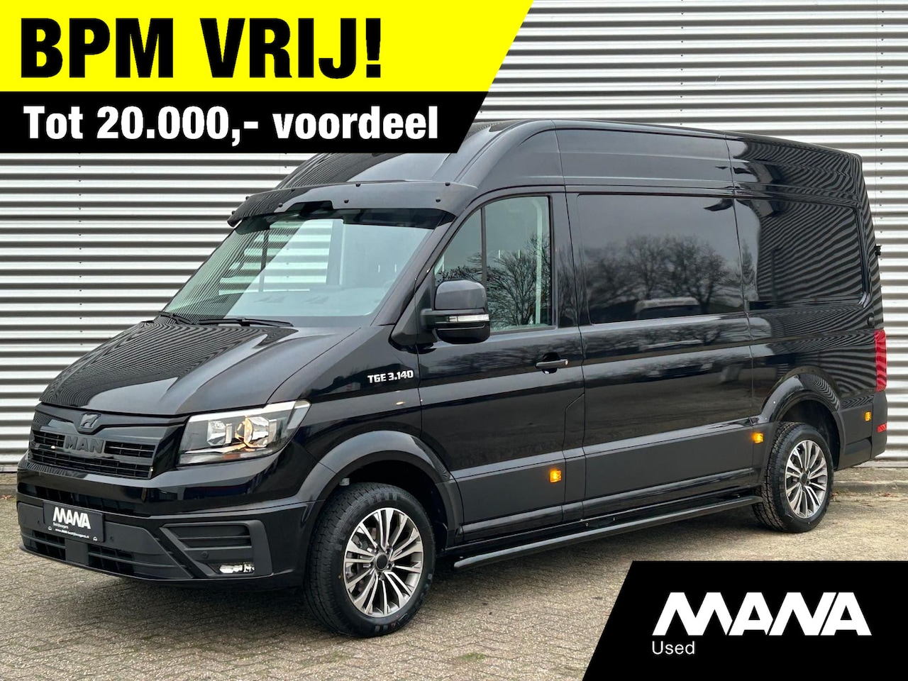 MAN TGE - 3.140 L3H3 Automaat 140PK Zwart Black Lion Cruise control Carplay Camera - AutoWereld.nl