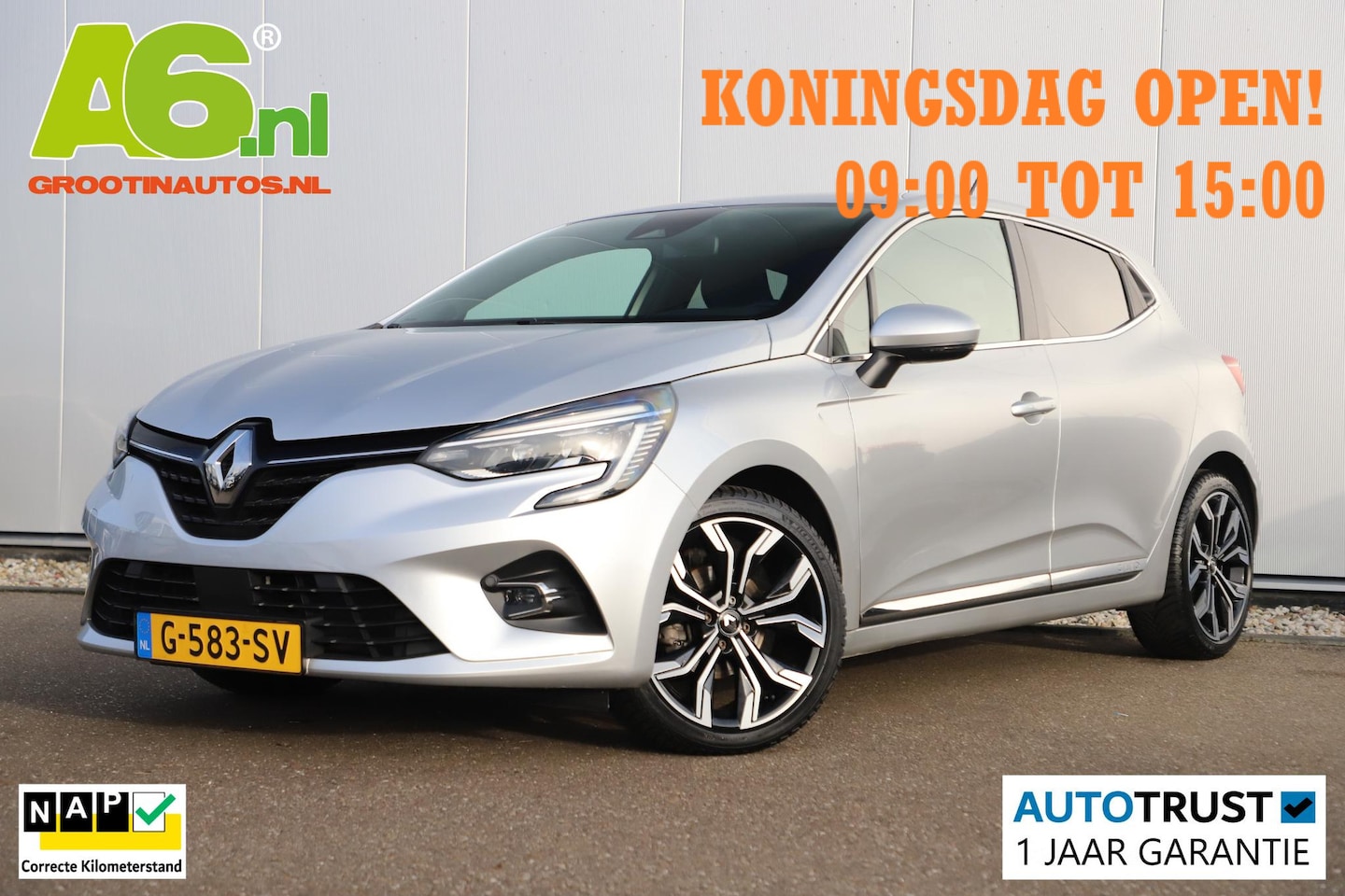 Renault Clio - 1.0 TCe Intens 101PK Half Leder 17 inch LMV LED Navigatie Carplay Android Climate Cruise C - AutoWereld.nl