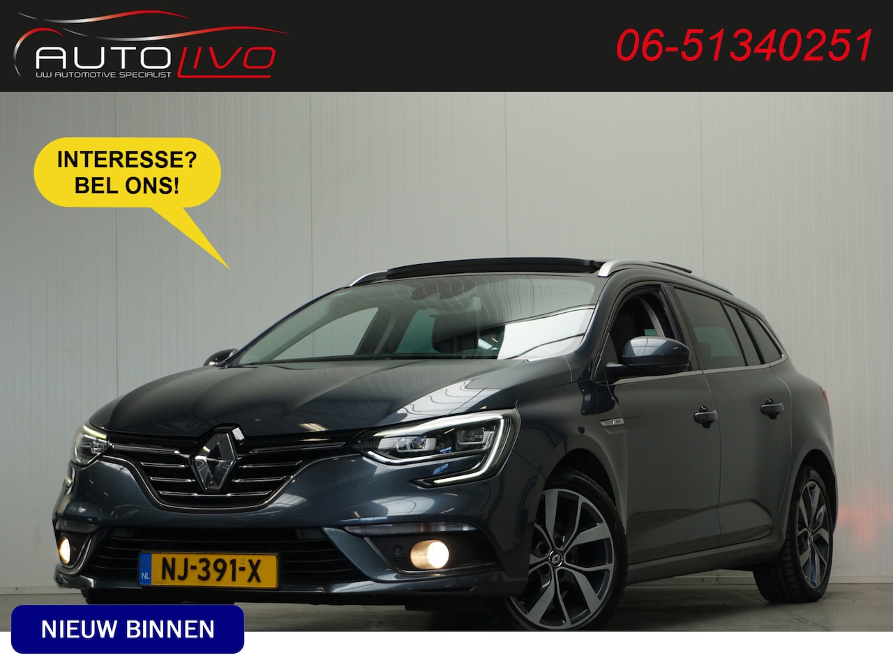 Renault Mégane Estate - 1.2 TCe Bose 130 PK! NL AUTO! PANO HEAD UP. BOSE G. NAVI CLIMA CAMERA PDC TREKHAAK etc. - AutoWereld.nl