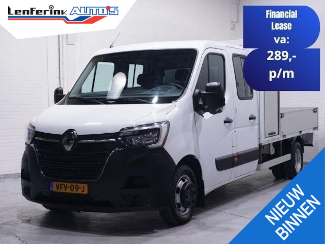 Renault Master - 2.3 dCi 145 pk Pick Up / Open Laadbak 6-Zits Airco, Trekhaak 3.500 kg, LxBxH 245x208x38 cm - AutoWereld.nl