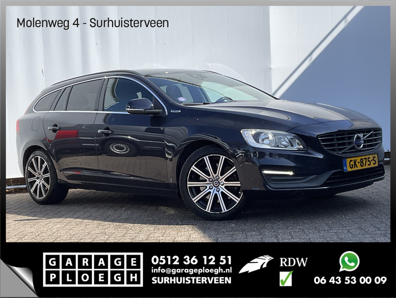Volvo V60 - 2.4 D6 Twin Engine R-Design Automaat Nav/Cruise Leer Stoelverw Harman/Kardon Vol opties! - AutoWereld.nl