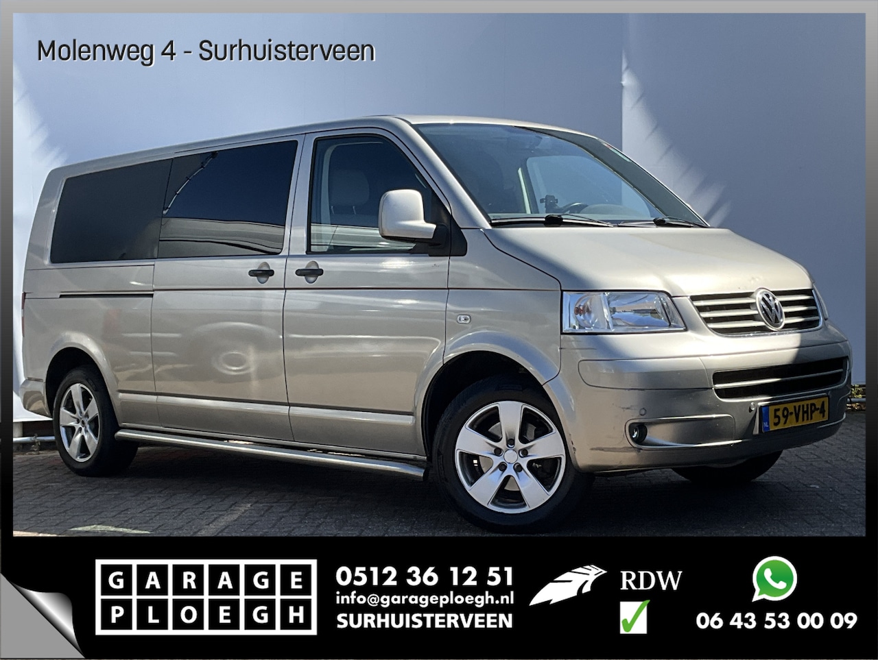 Volkswagen Transporter - 2.5 TDI 340 DC 5-Pers Automaat NL-Bus Groot onderhoud gehad - AutoWereld.nl