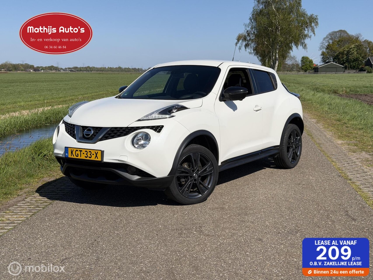 Nissan Juke - 1.6 Visia Pack Leder Navi Clima trekhaak! Nette staat! - AutoWereld.nl